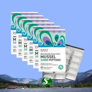 뉴질랜드 저분자 초록입홍합 22500 이노 MUSSEL 펩타이드 60베지캡슐 6통