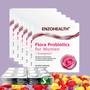 뉴질랜드 여성유산균 엔조헬스 플로라 프로바이오틱스 여성용 유산균 60캡슐 6통