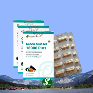뉴질랜드 헬스팜 초록입홍합 18000 초록홍합 Mussel 60캡슐 3통